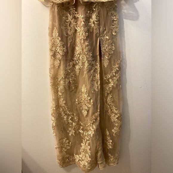 V. Chapman Ophilia Dress Warm Sand Tan Gold Size 4 NWT Cocktail - Picture 7 of 17